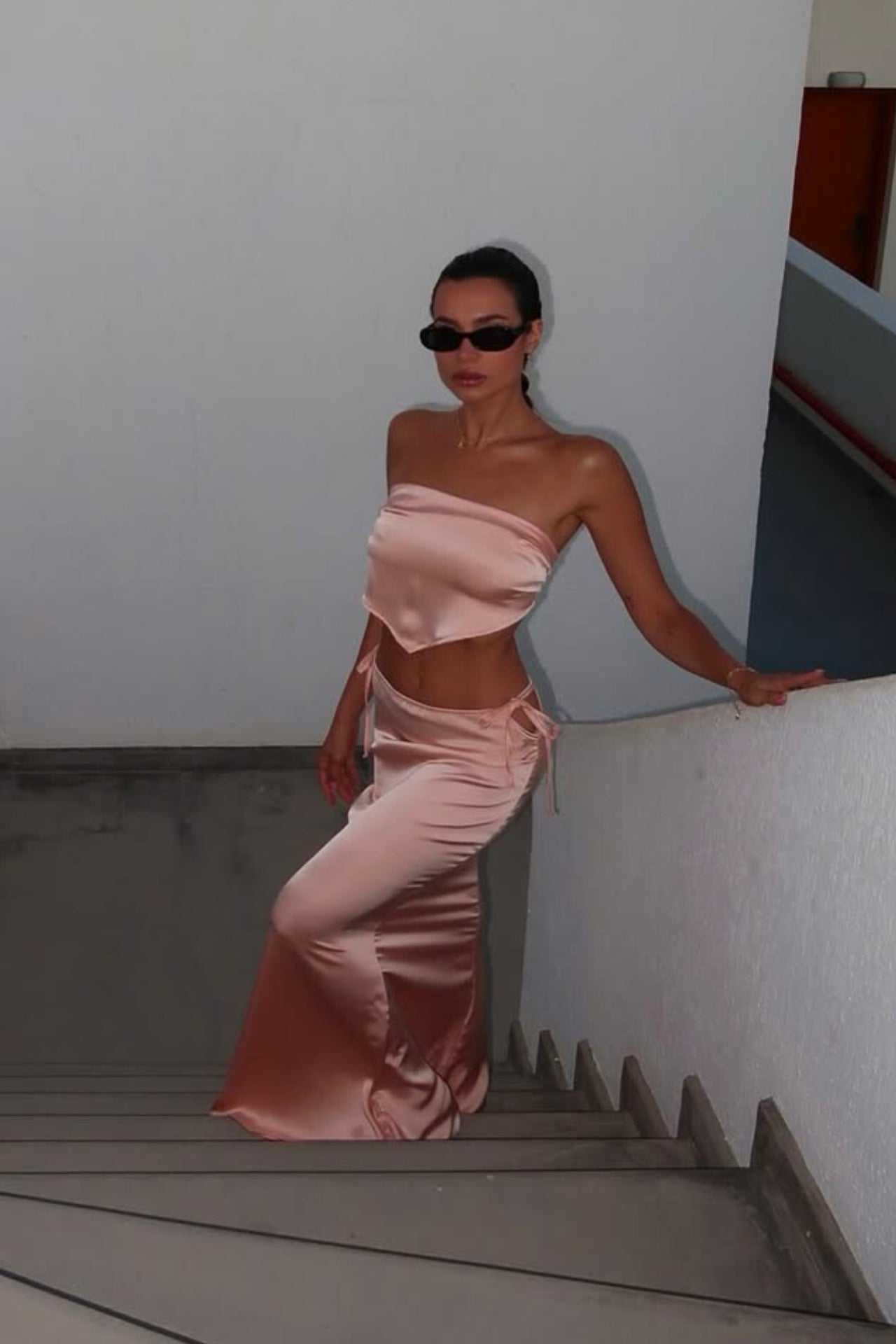 Gia Satin Set Sorbet