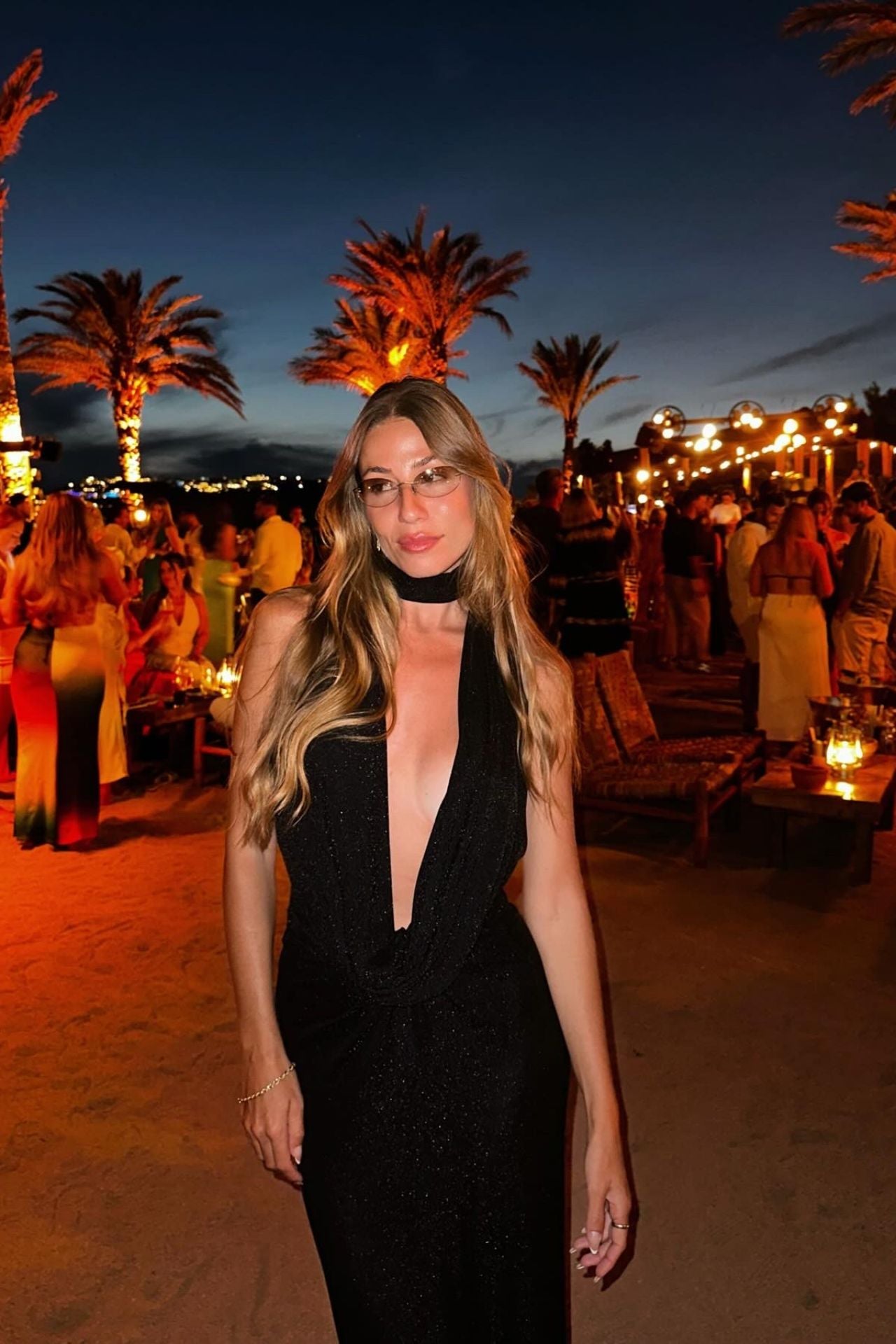 Coco Lurex Black Maxi Backless Dress