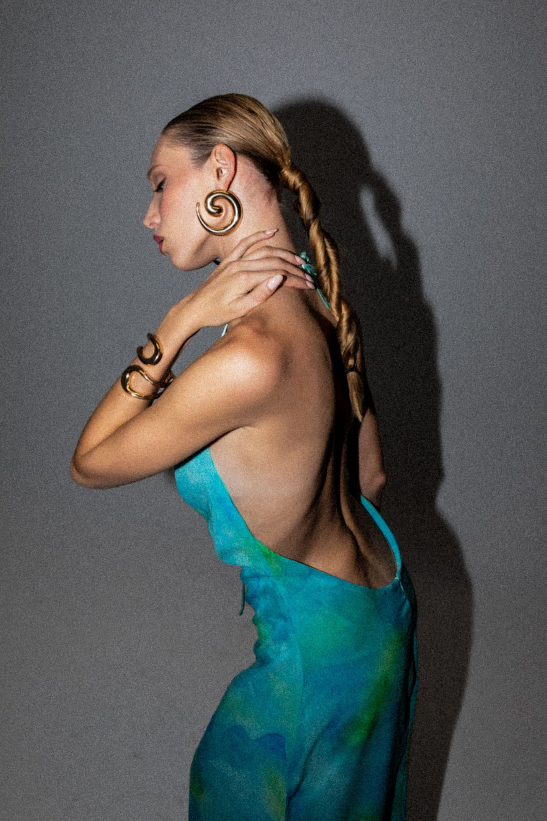 Irena Blue Floral Maxi Mermaid Dress