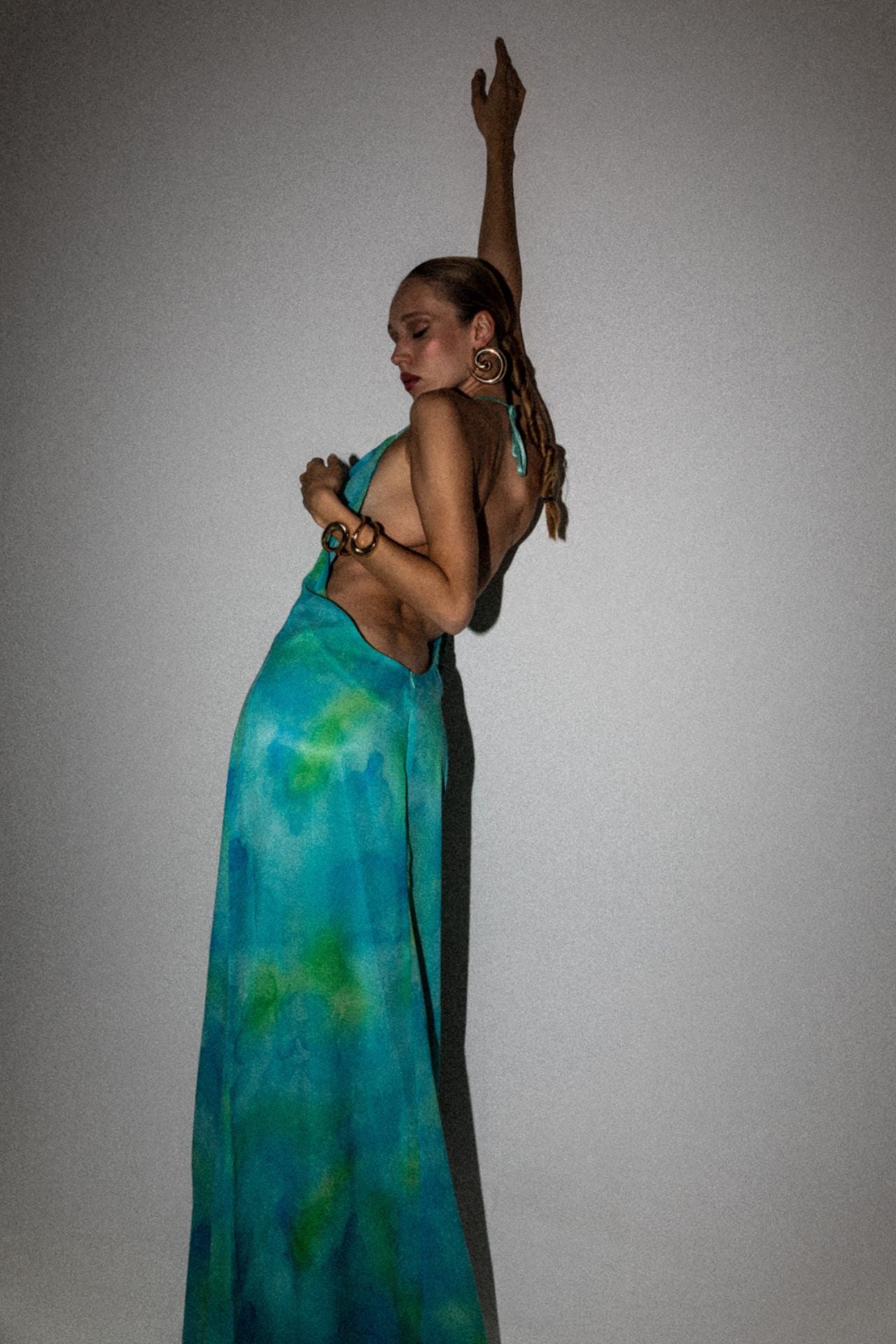Irena Blue Floral Maxi Mermaid Dress