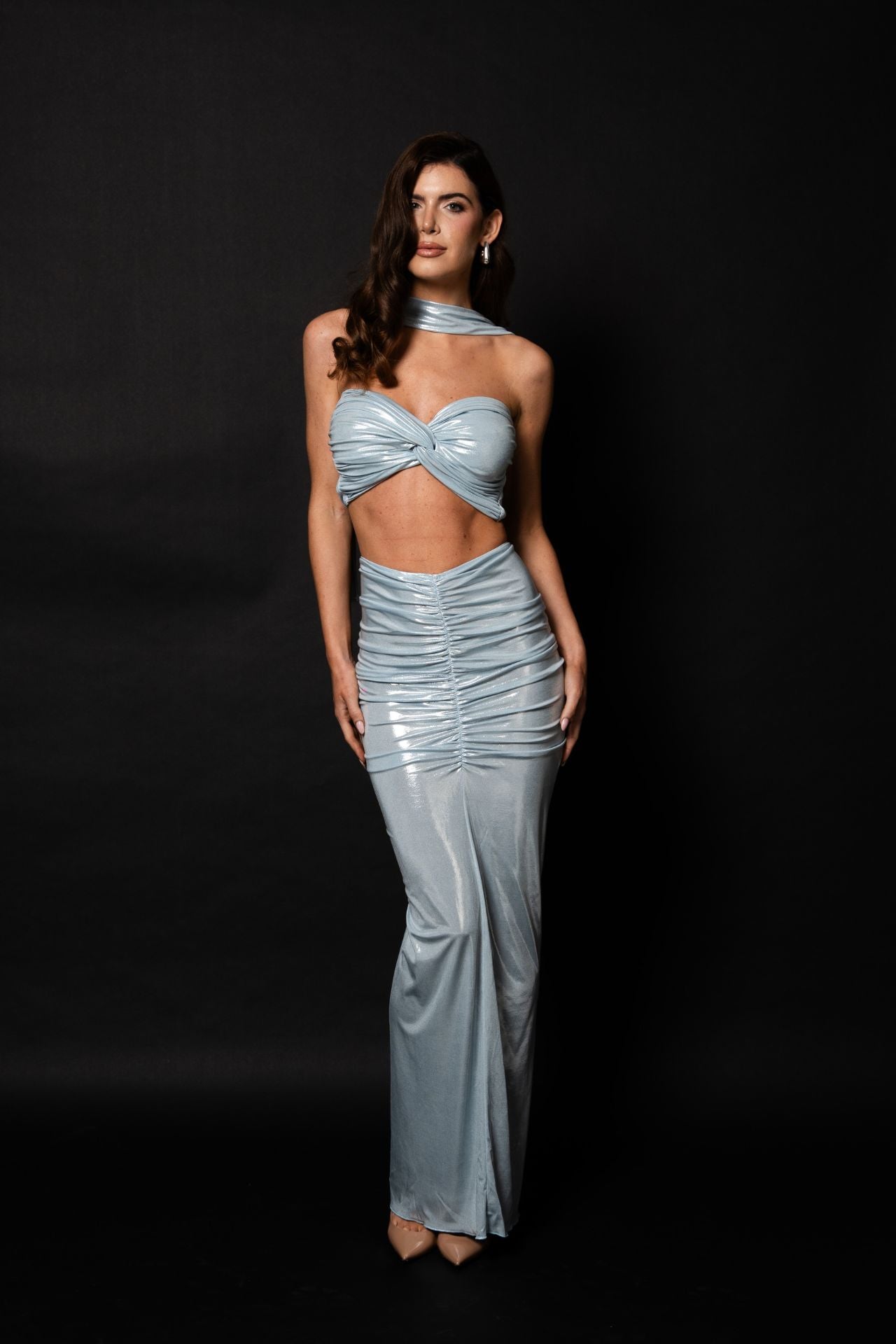 Sirena Mermaid Blue Skirt & Bandeau Top Set