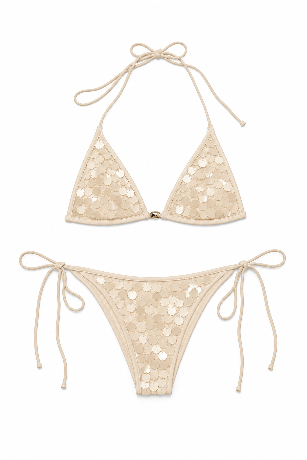 Kiara Sequin Bikini Set in White