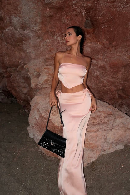 Gia Satin Set Sorbet