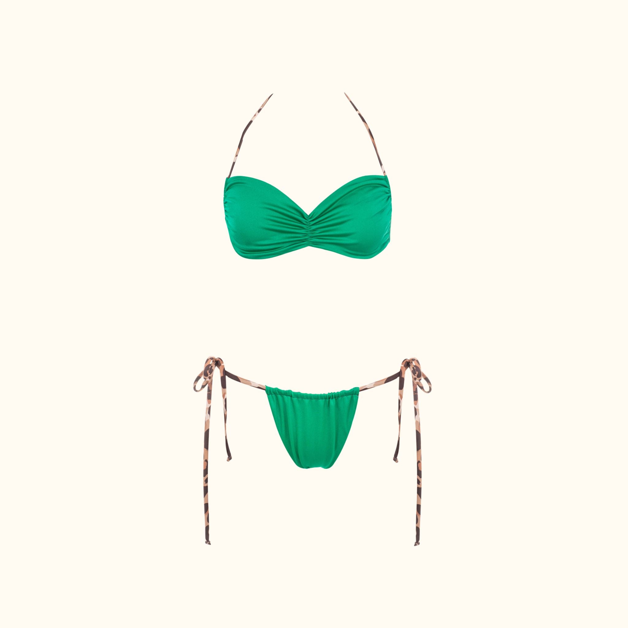 Ruched Double Faced Bikini Top