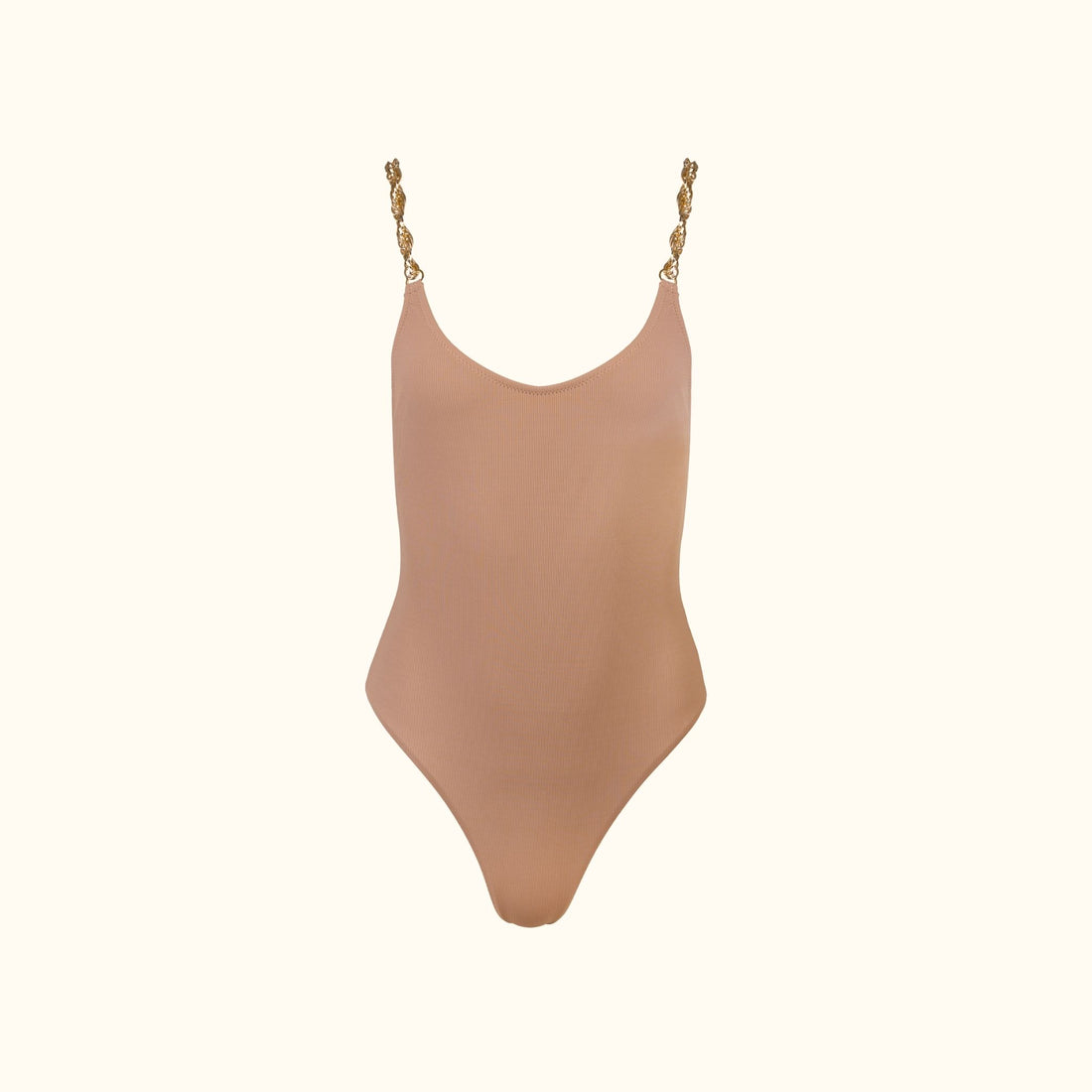 Yesenia Ribbed One Piece with golden chains
