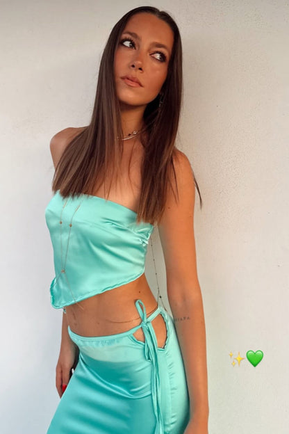 Gia Satin Set Blue