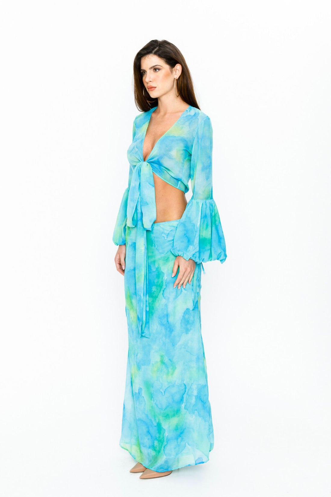 Irena Floral Blue Muslin Top