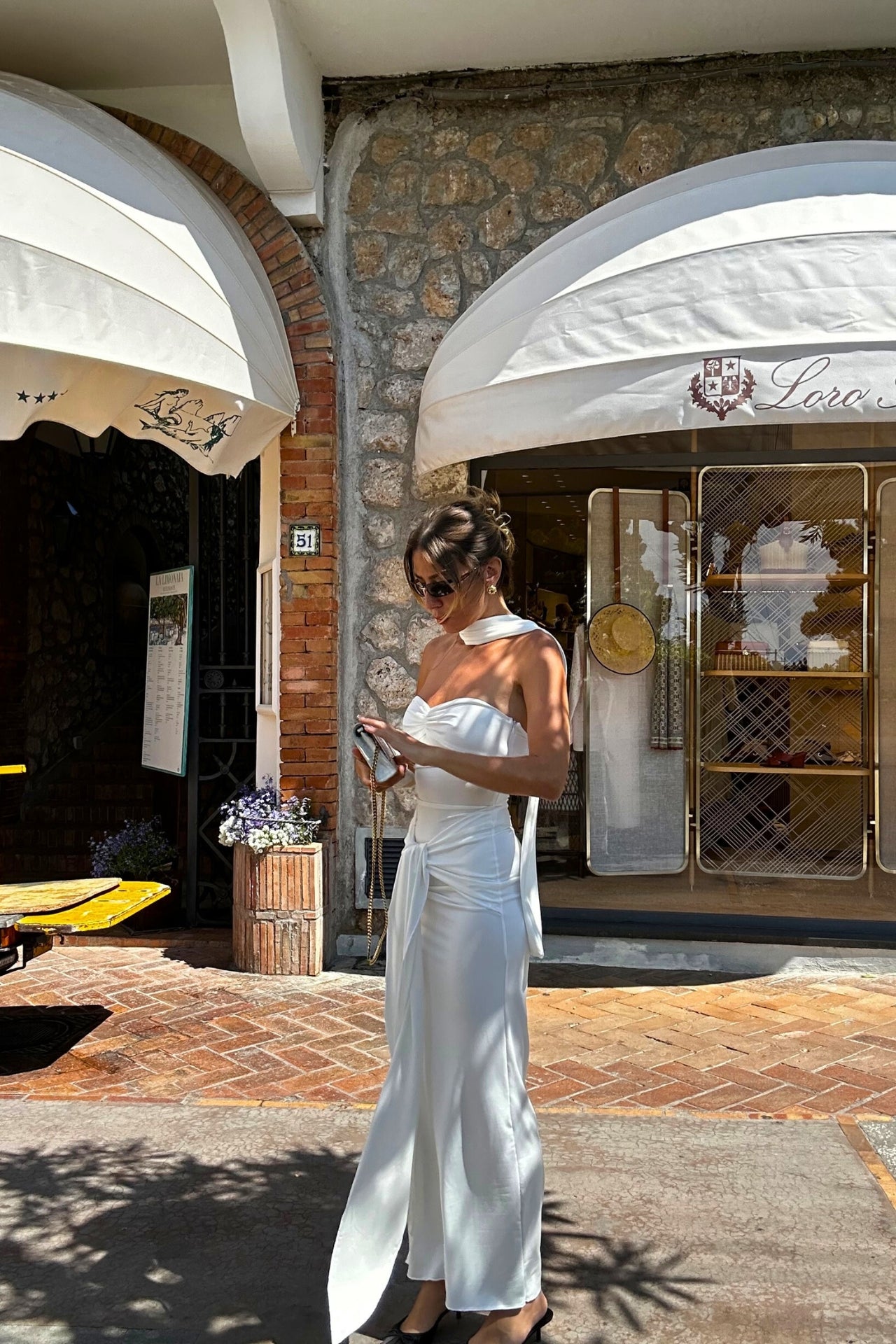 Mariella White  Draped Tie Dress