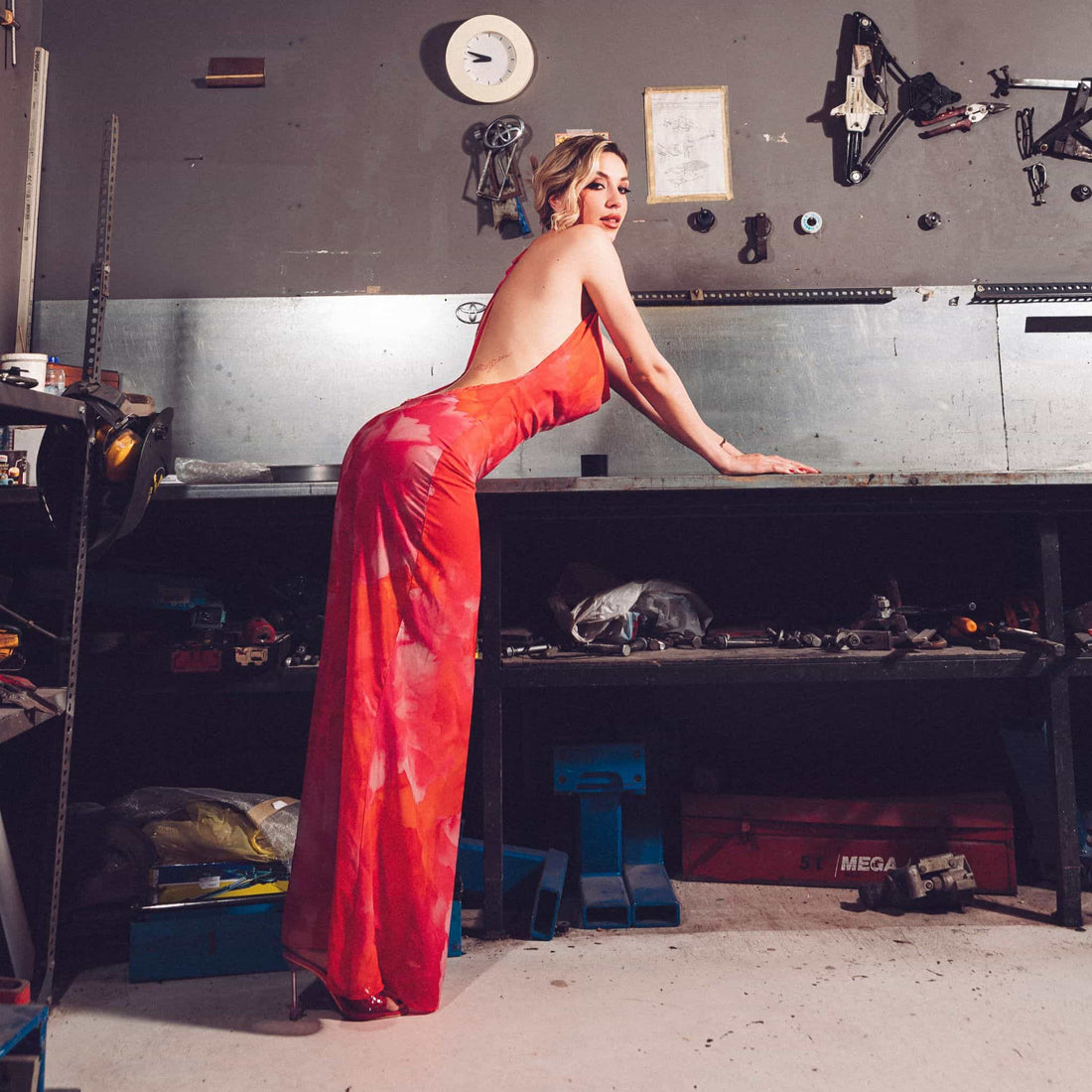 Juliette Floral Pink Muslin Backless Dress