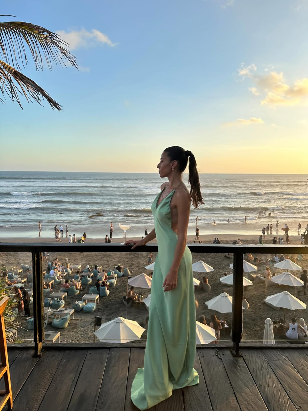 Connie Satin Maxi dress Pistachio