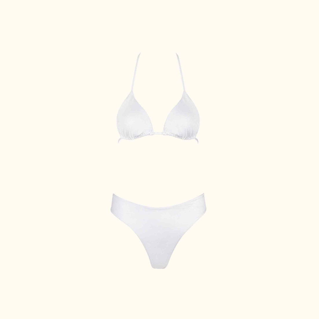 Gigi Triangle Bikini Set White