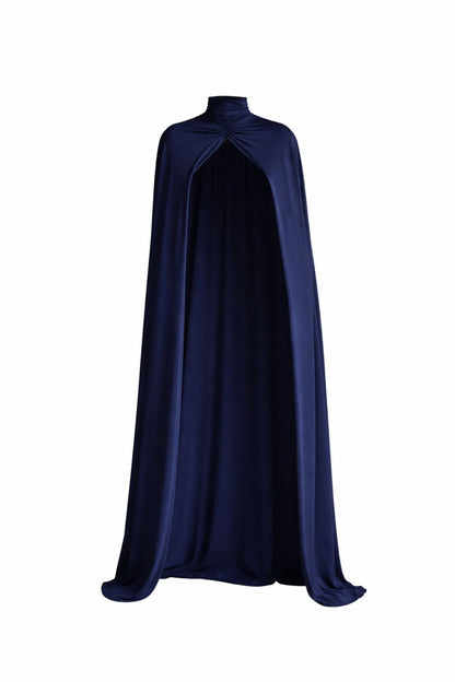 Kylie High Neck Statement Cape Royal Blue