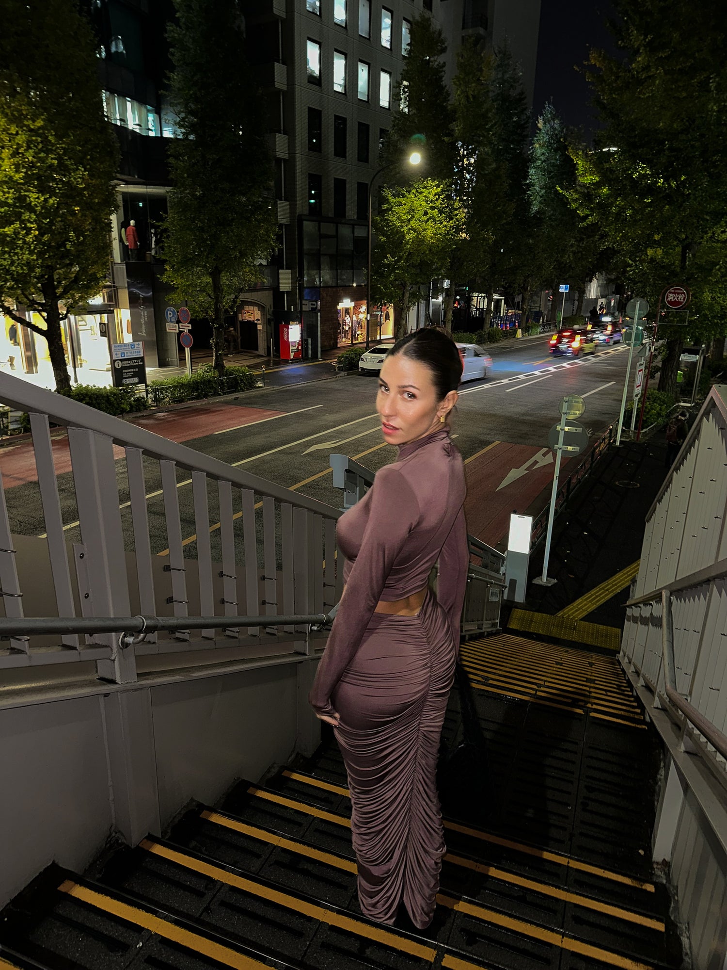 Kayla Mocca Ruched maxi set