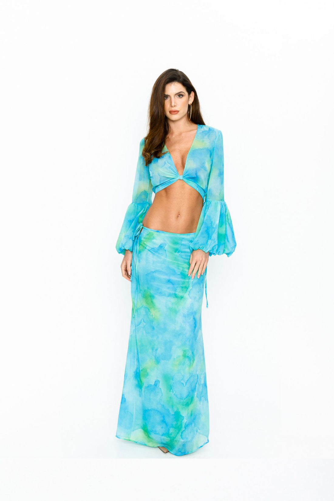 Irena Floral Blue Muslin Skirt