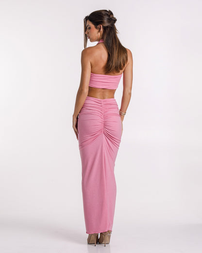 Sirena Glitter Pink Skirt &amp; Bandeau Top Set