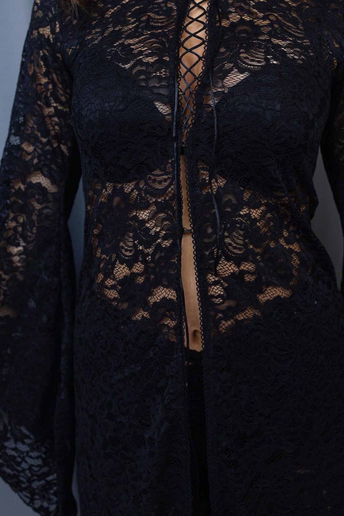 Valentina Lace - Up Kimono Dress