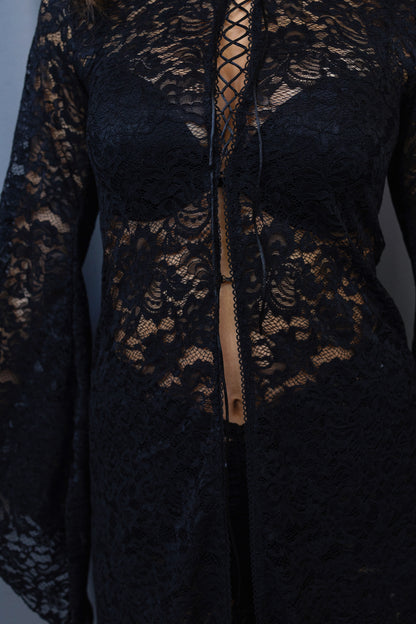 Valentina Lace - Up Kimono Dress