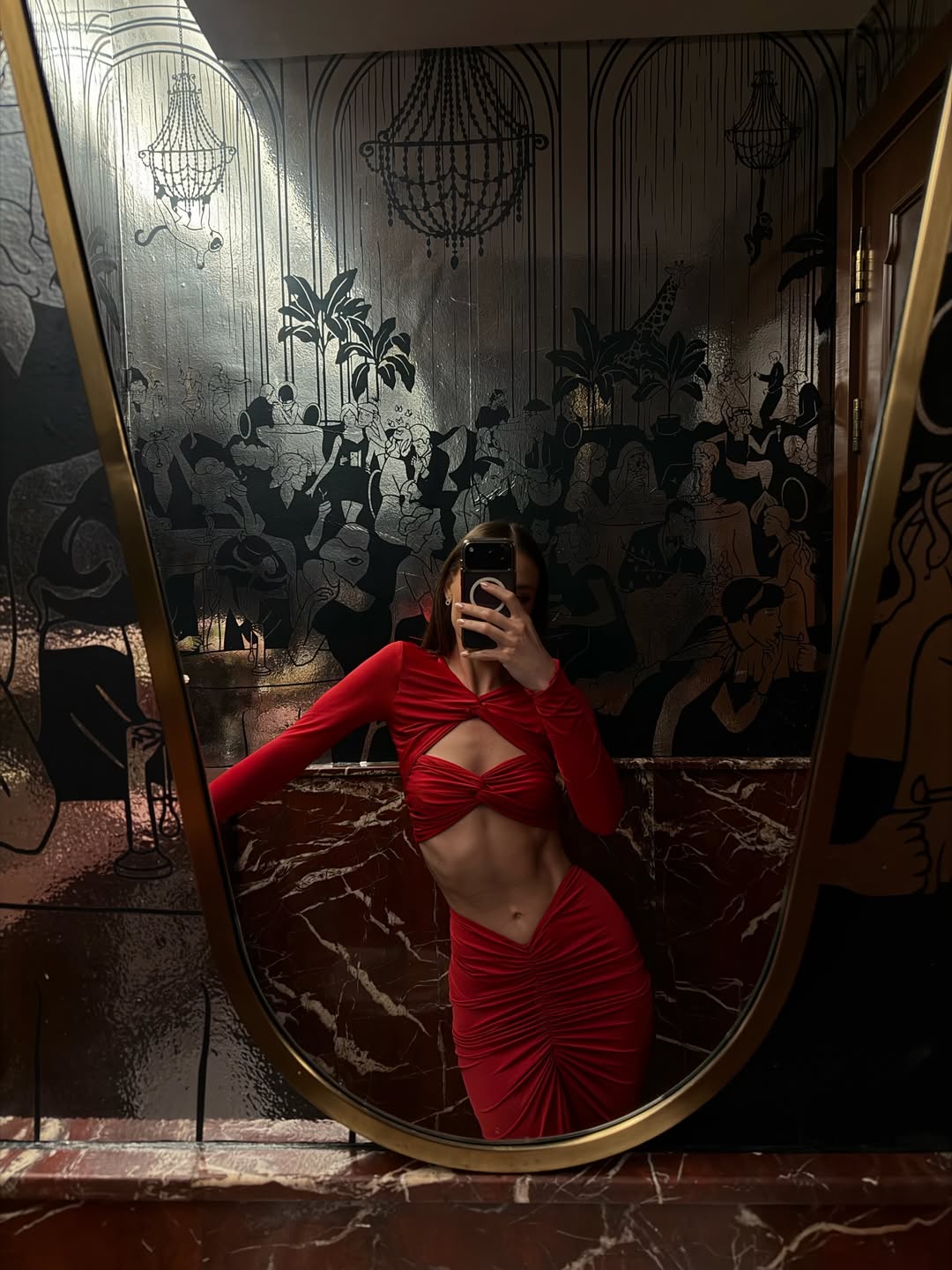 Sirena Hot Red Skirt &amp; Top Set