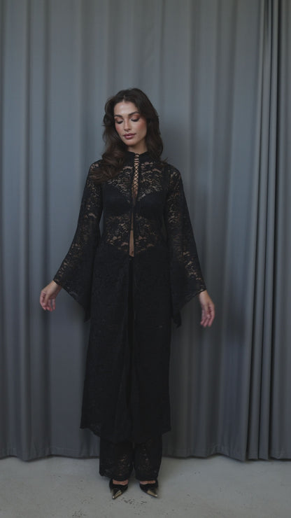 Valentina Lace - Up Kimono Dress