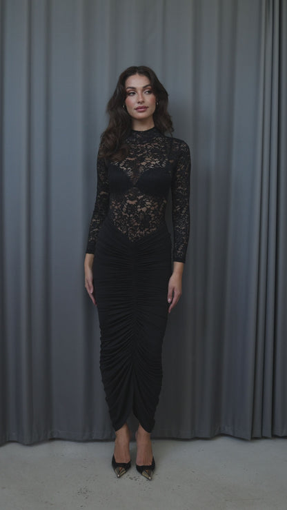 Kayla Ruched Skirt - Black